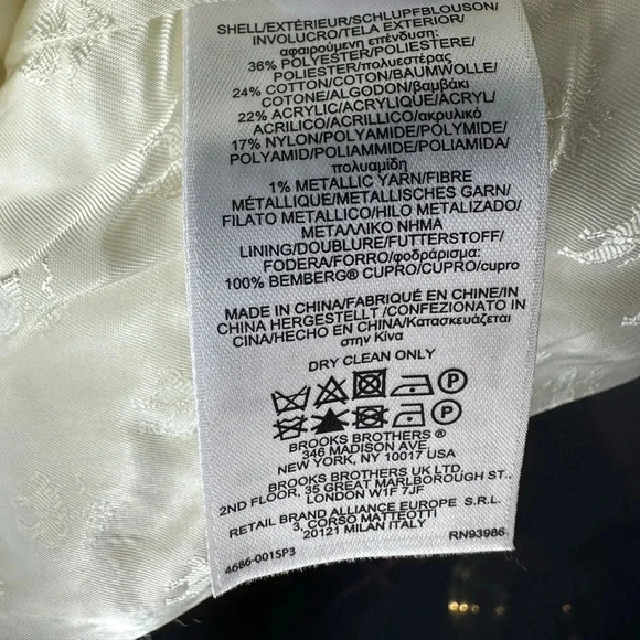 Brooks Brothers White Tweed Jacket with Sparkle Thread. Size 4. - Picture 8 of 8